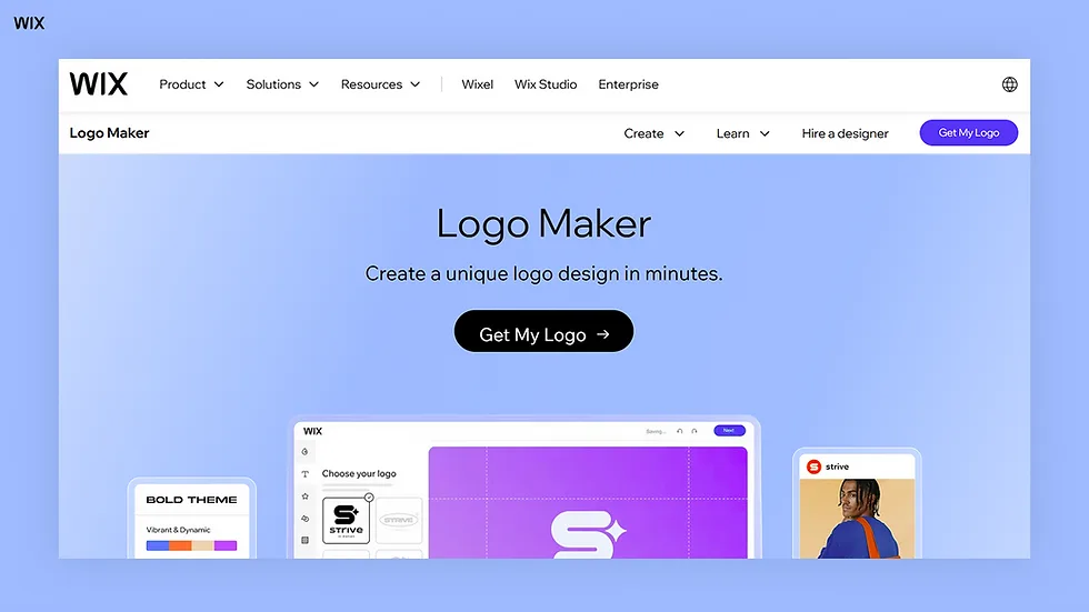 Wix Logo Maker homepage