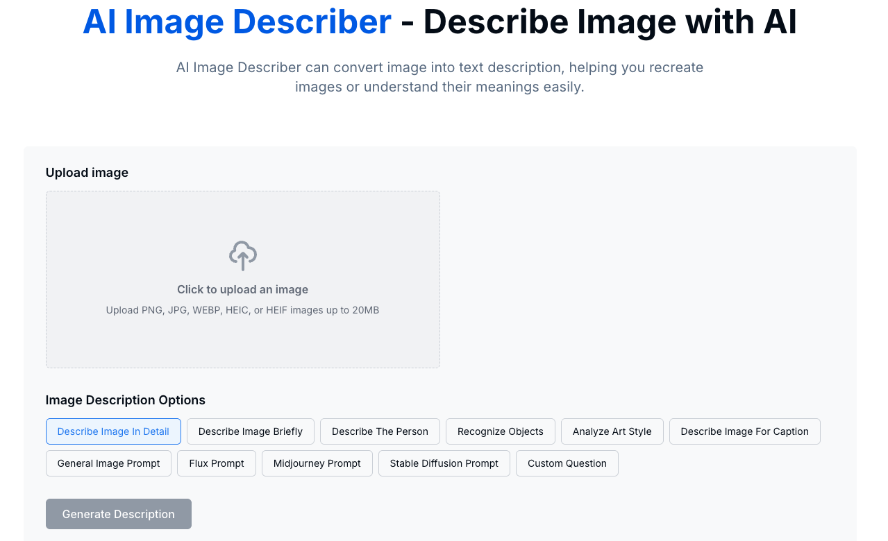 AI Image Describer app icon