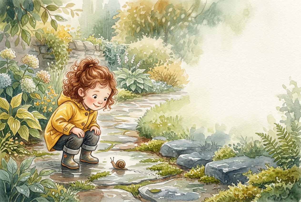 Example output generated from the "Children's book spread where the character stays the same" prompt