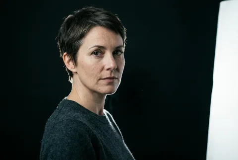 Example output generated from the "Editorial portrait with hard rim light" prompt