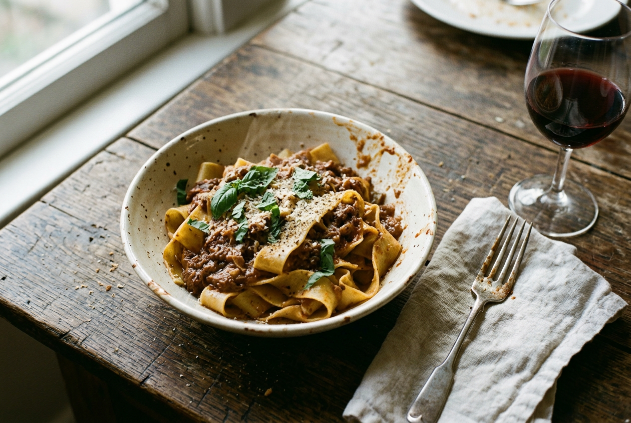 Example output generated from the "Food photography that looks eaten-in, not styled" prompt