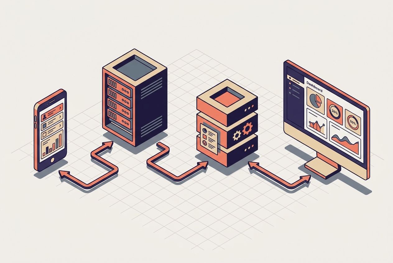 Example output generated from the "Isometric technical illustration of a workflow" prompt