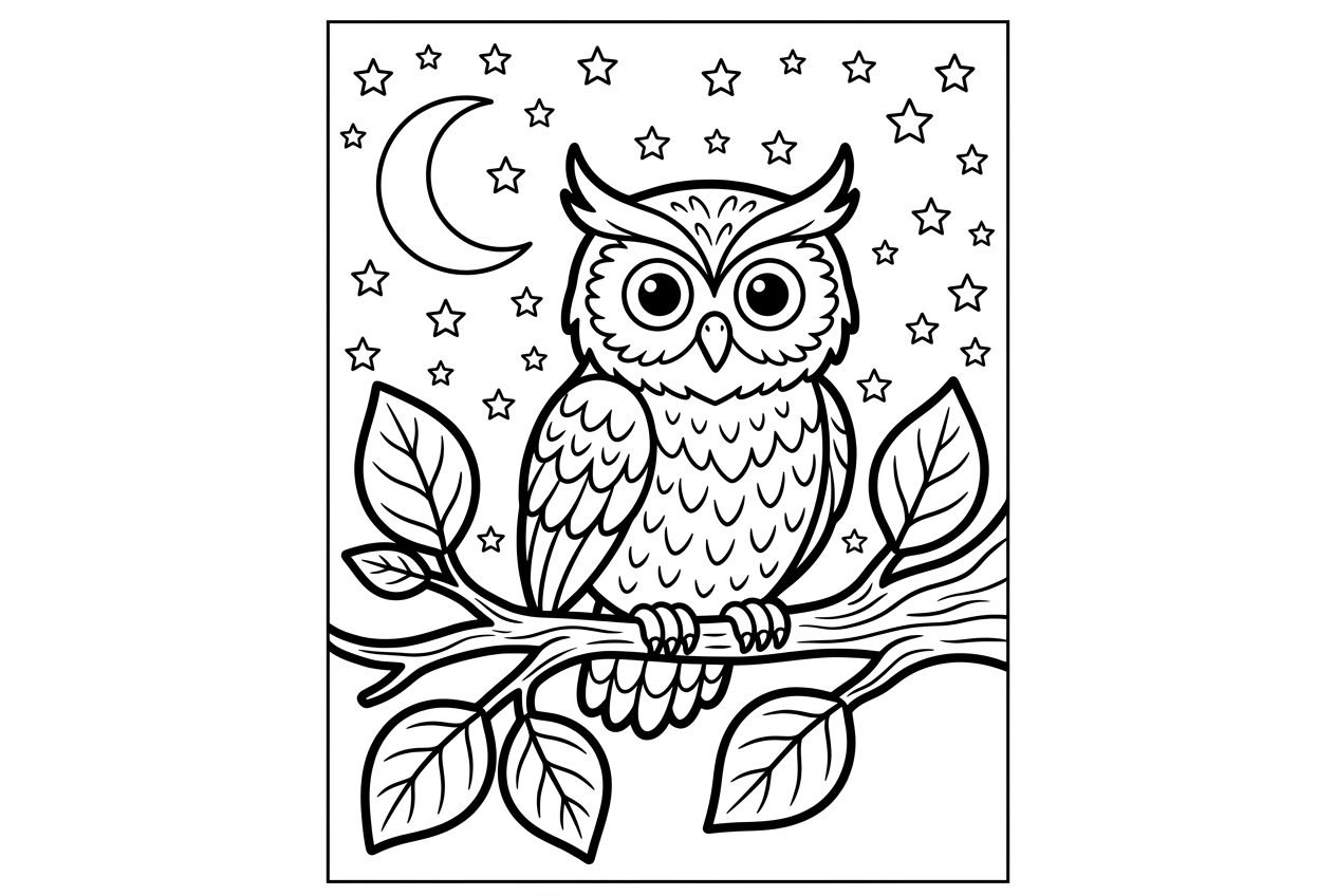 Example output generated from the "Line-art colouring page that prints clean" prompt