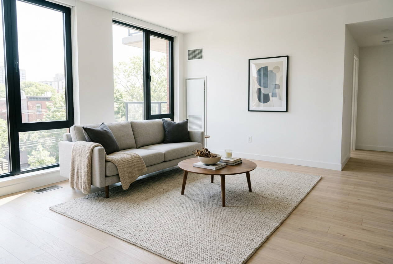 Example output generated from the "Stage an empty room for a property listing" prompt