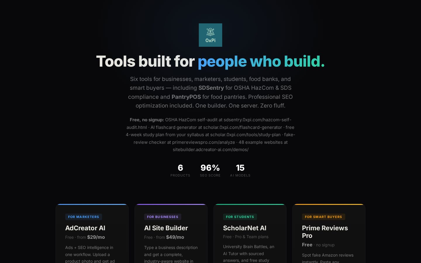 0xpi Homepage