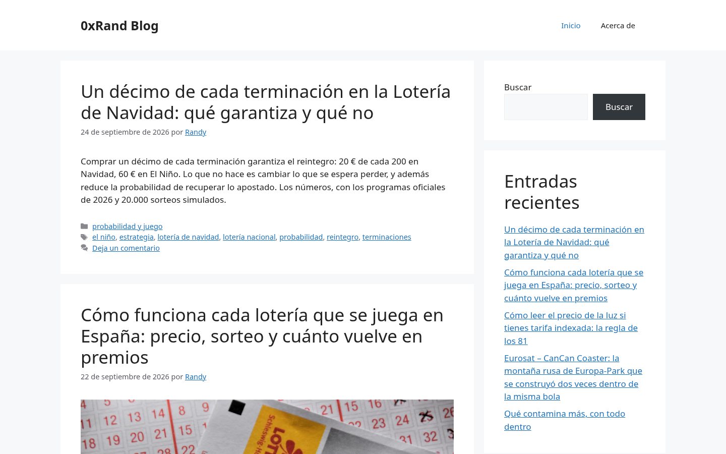 0xRand Blog Homepage