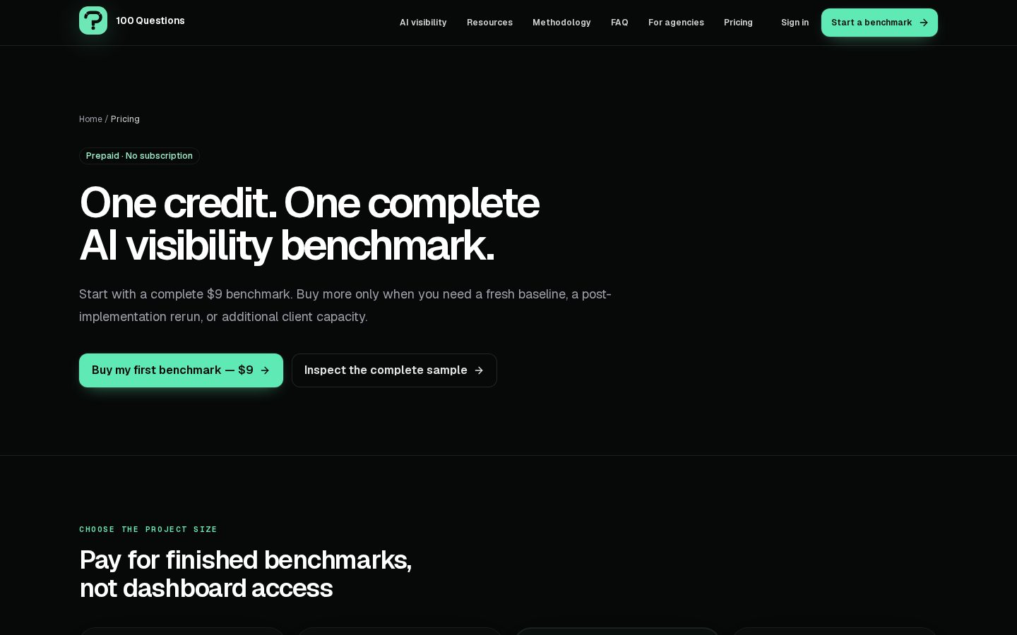 100 Questions Pricing