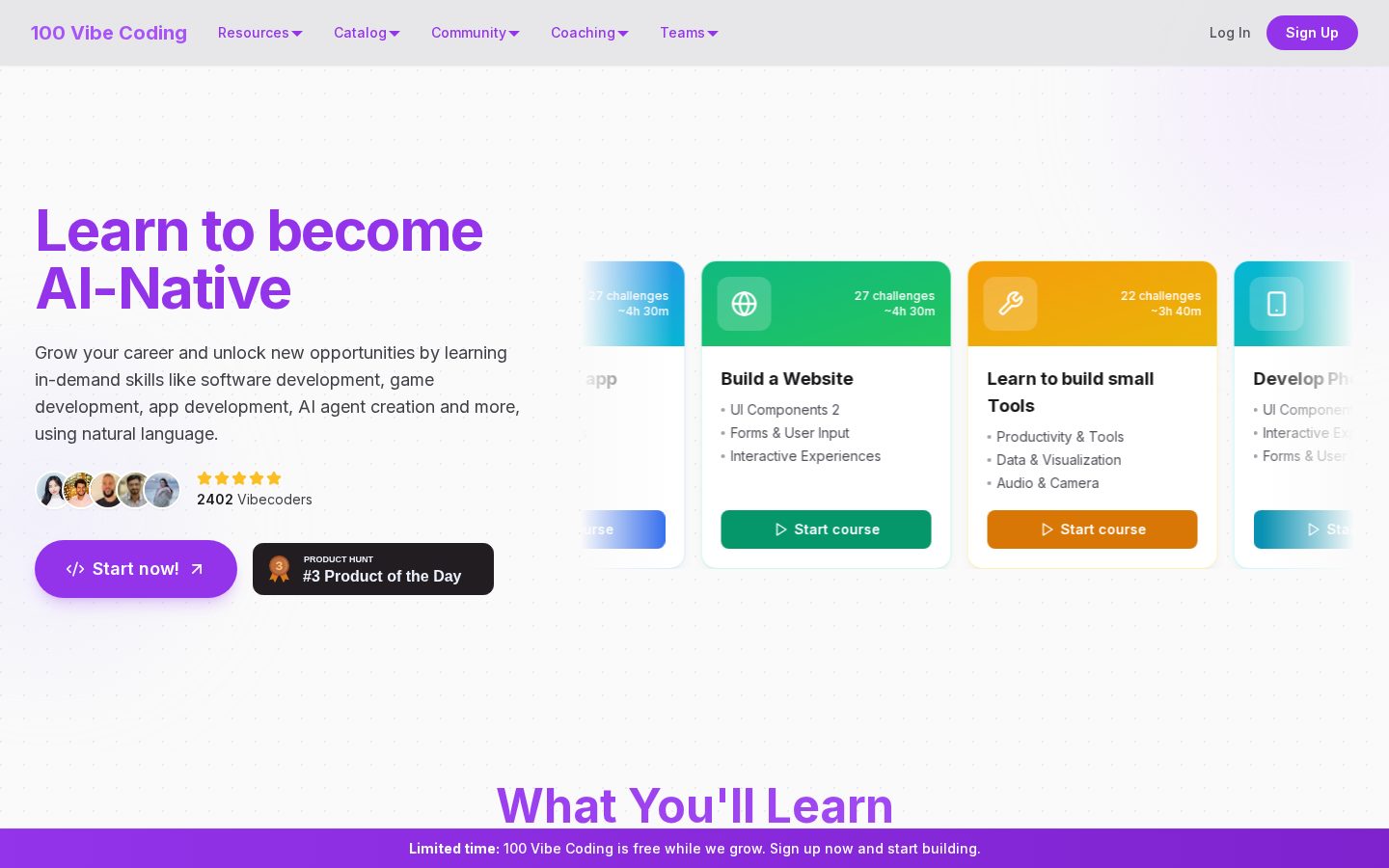 100 Vibe Coding Homepage