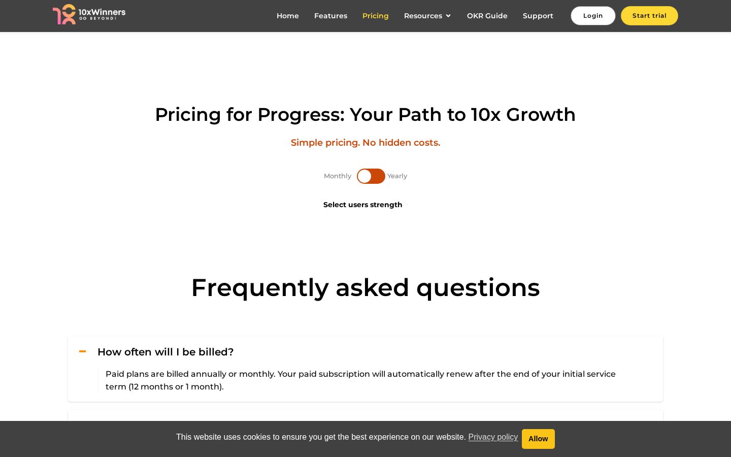10xWinners Pricing