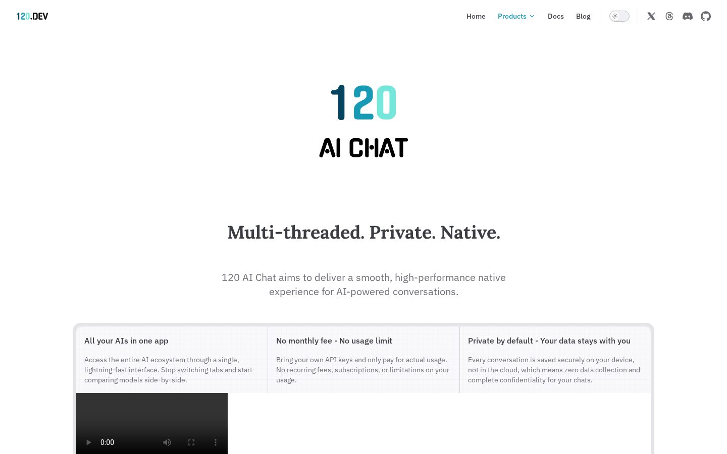 120 AI Chat Homepage