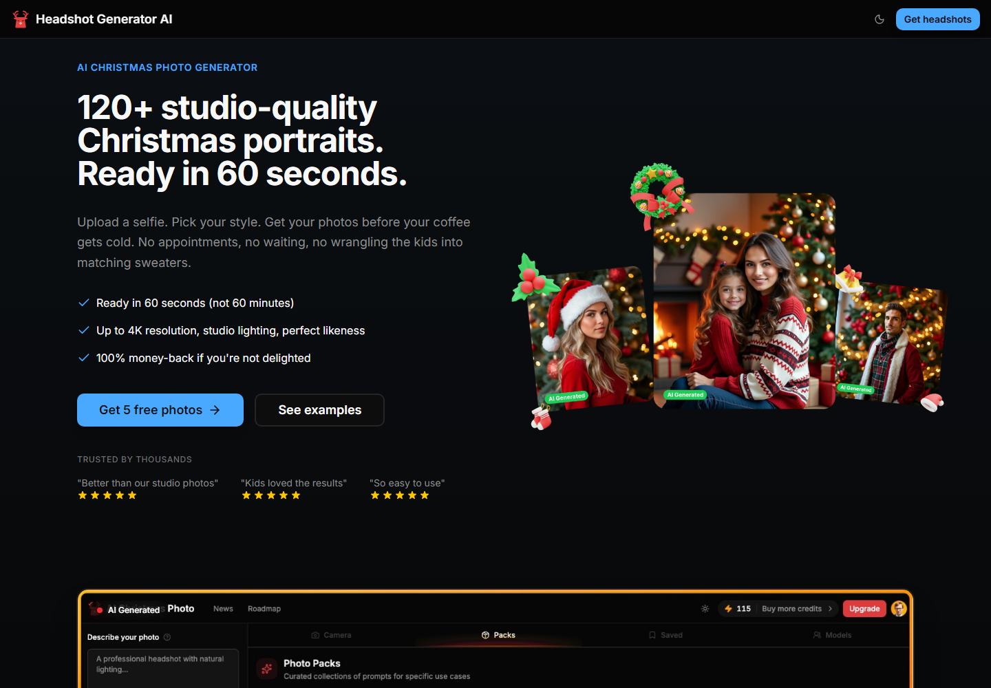 120+ Portraits in 60 Seconds homepage