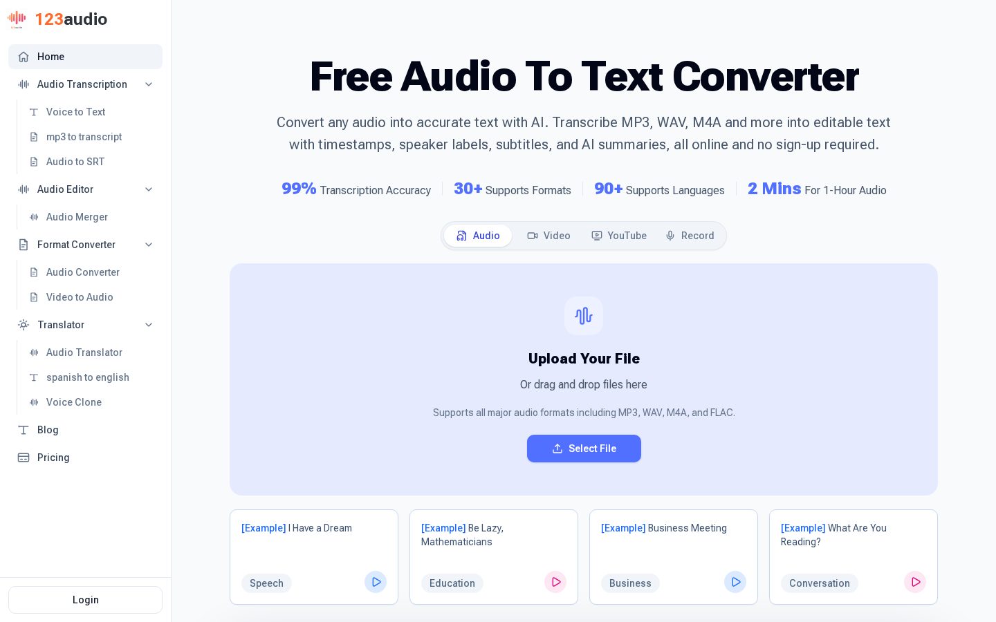 123audio Homepage
