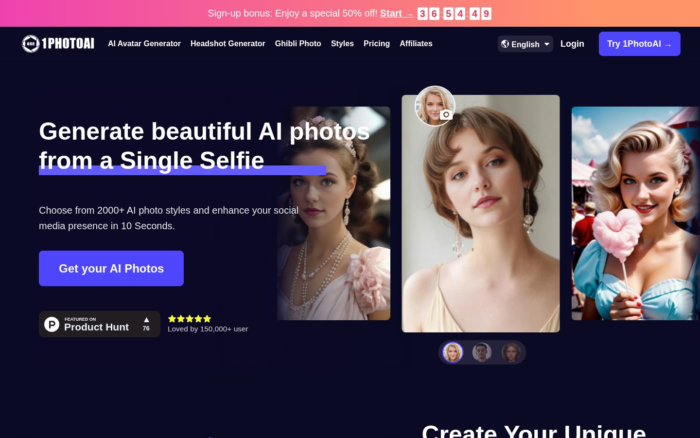1PhotoAI Homepage