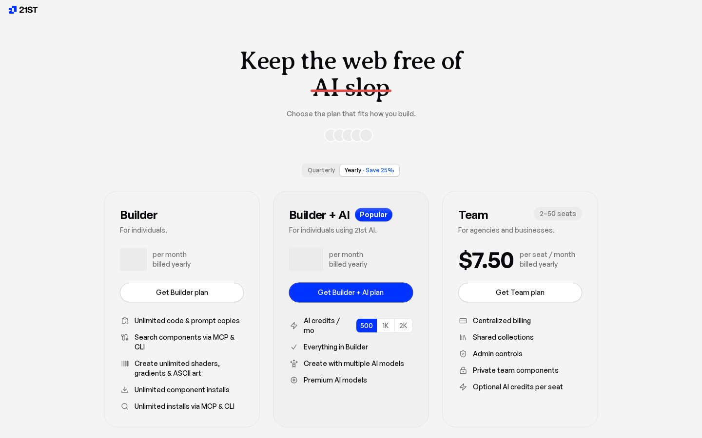21st Agents SDK Pricing