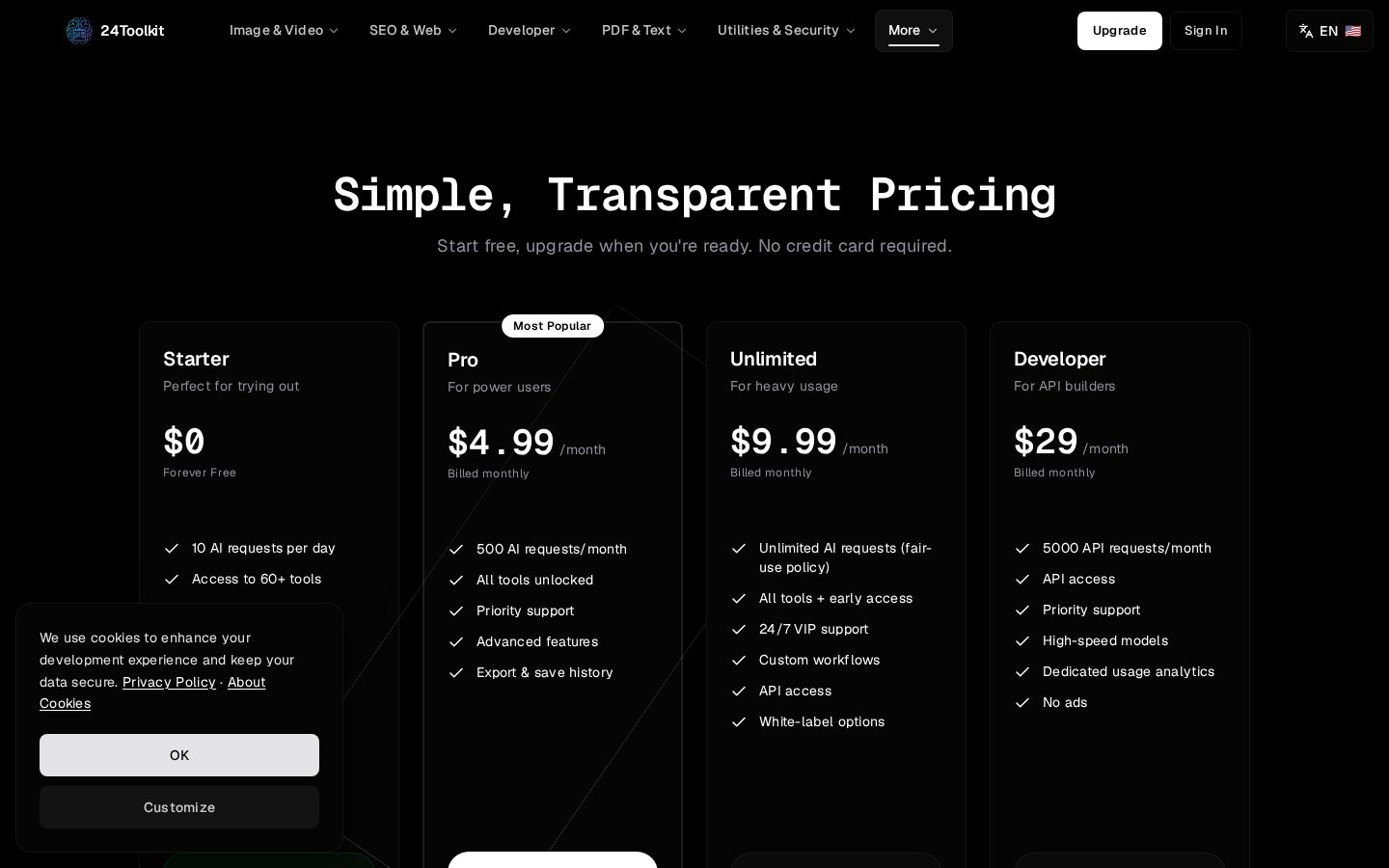 24Toolkit Pricing