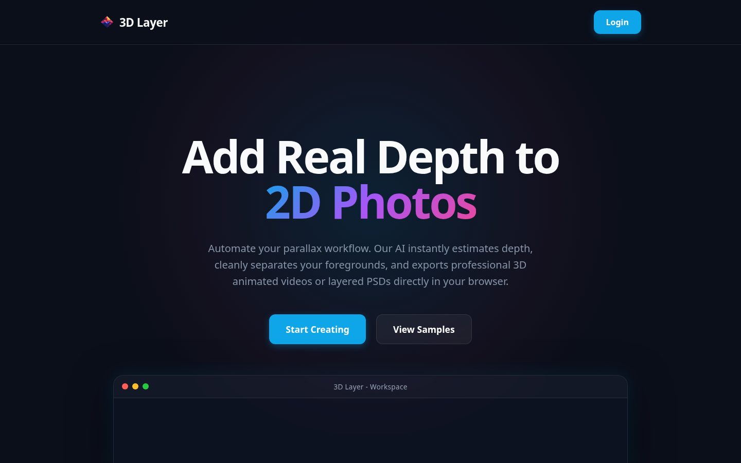 3D Layer Editor Homepage