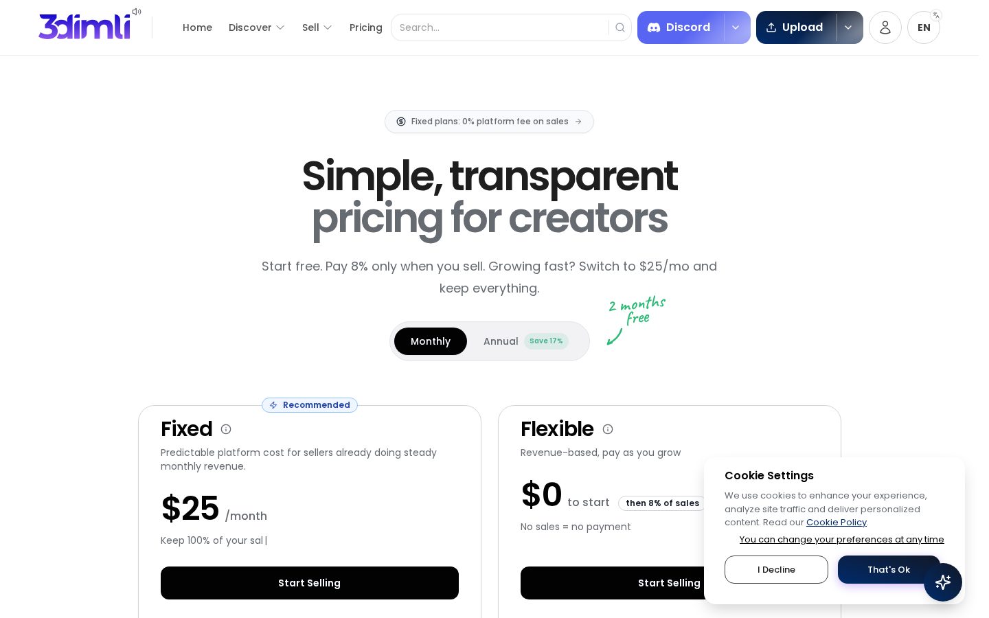 3DIMLI - AI Store Builder Platform Pricing