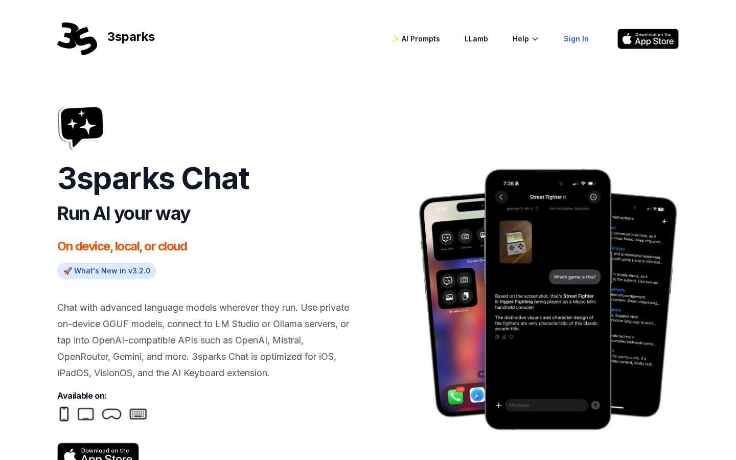3sparks Chat and Keyboard for iOS Homepage