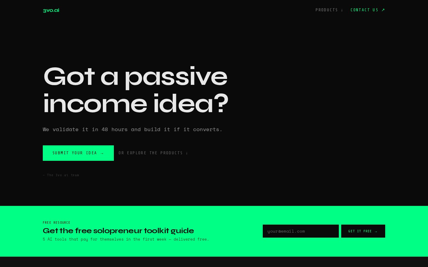 3vo.ai Homepage