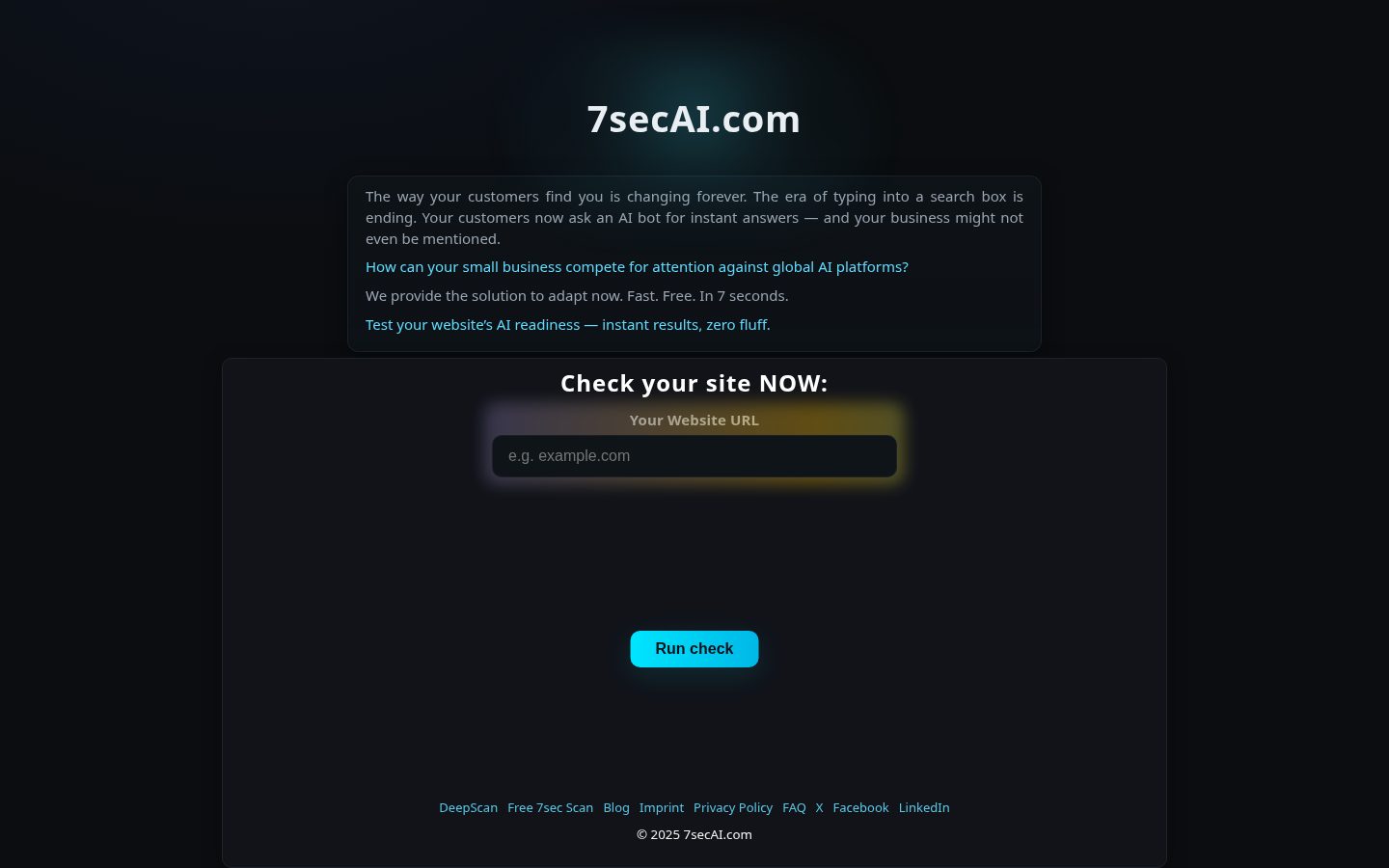 7secAI Homepage