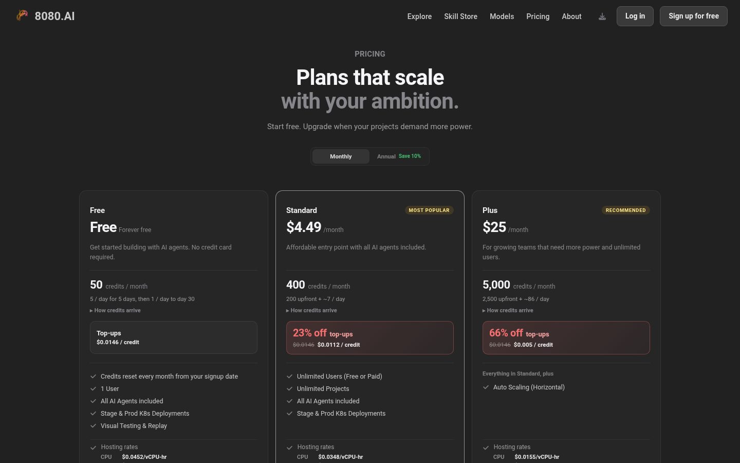 8080AI Pricing