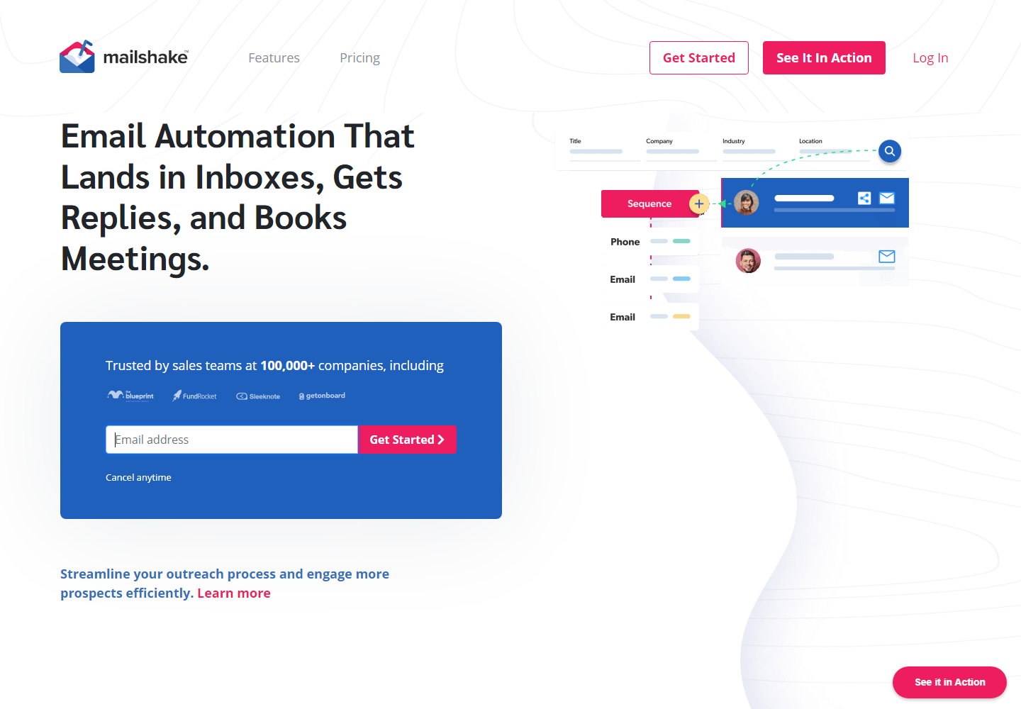 A simple solution for email outreach. homepage