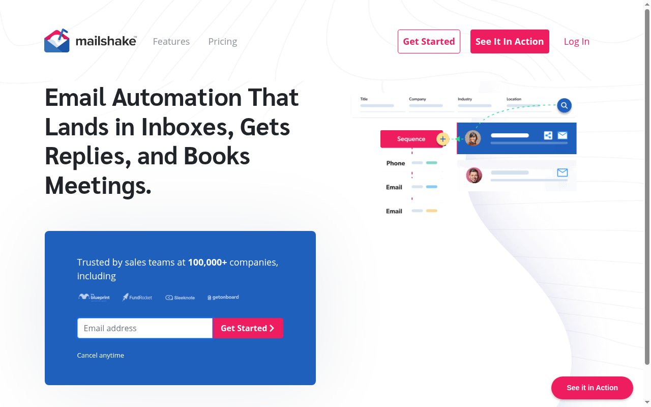 A simple solution for email outreach. homepage