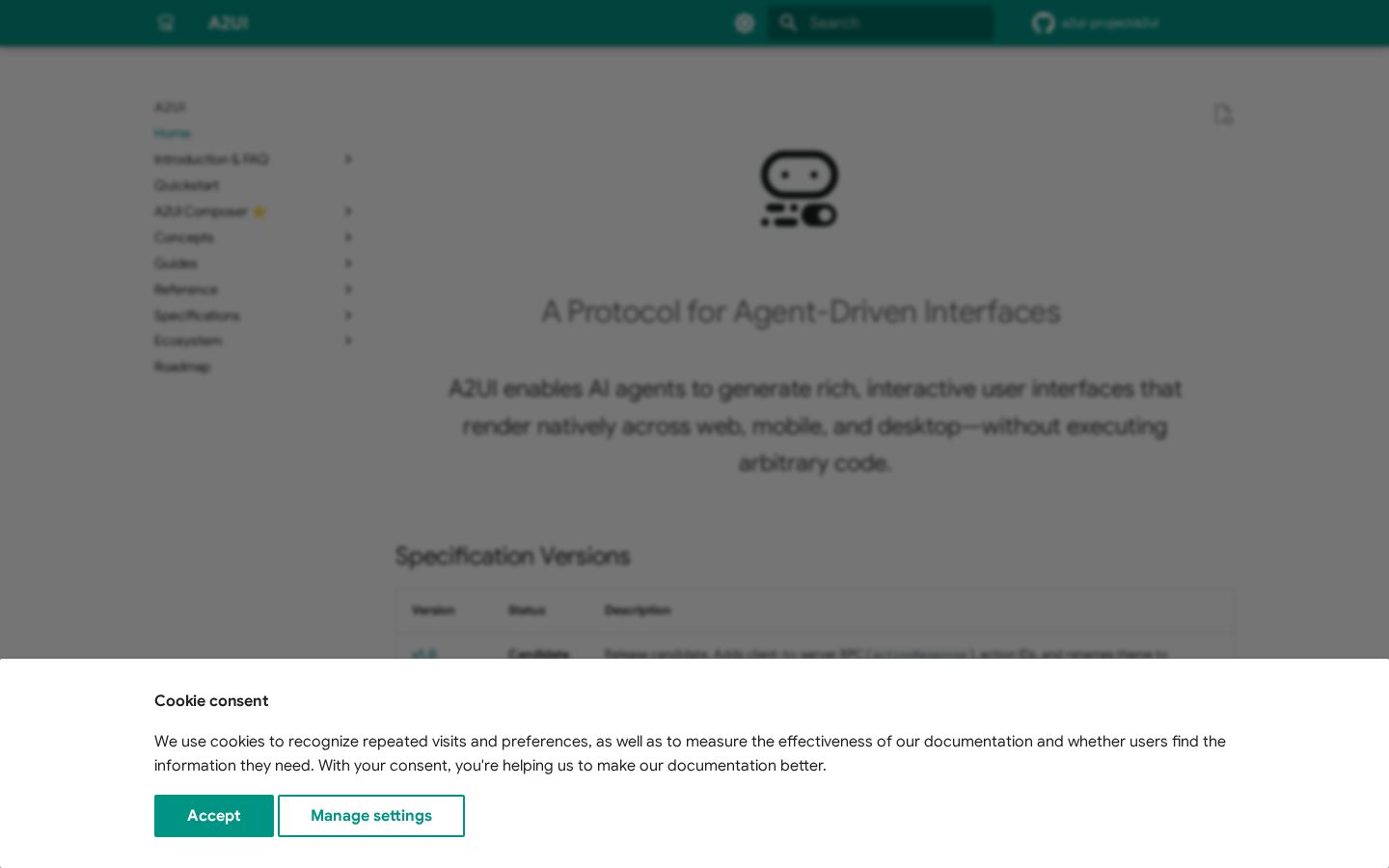 A2UI Homepage