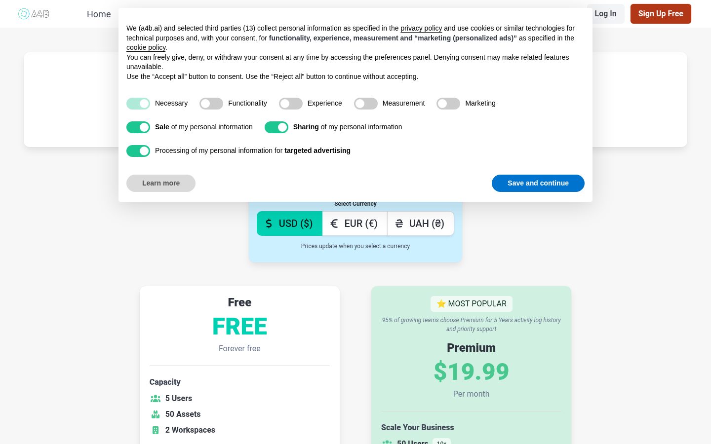 A4B CMMS Pricing