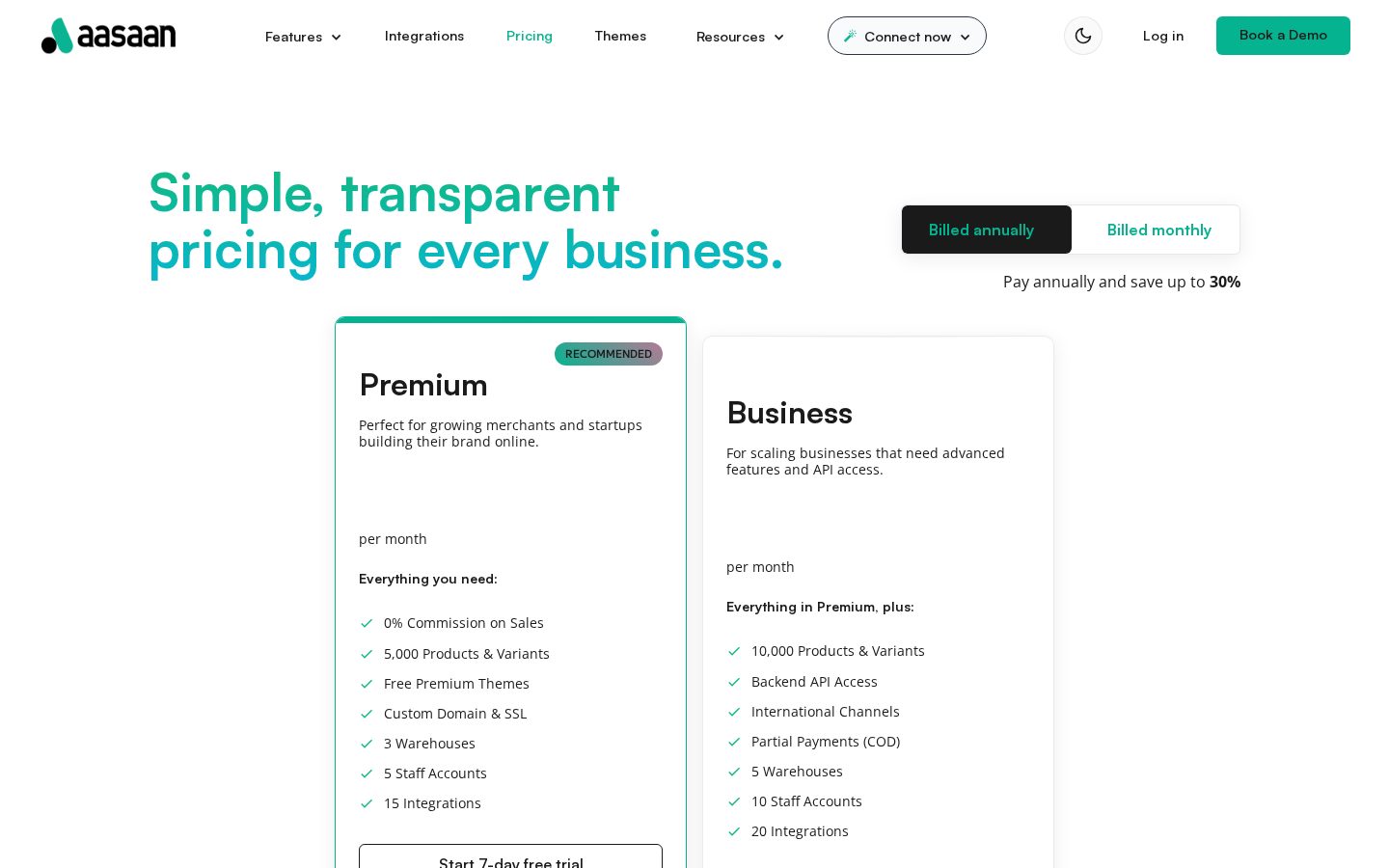 Aasaan Pricing