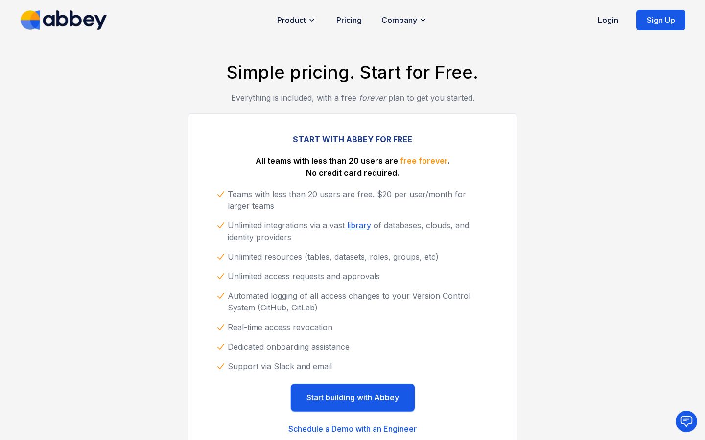 Abbey Pricing