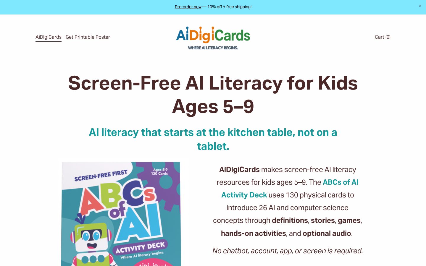 ABCs of AI Activity Deck (4-8) Homepage