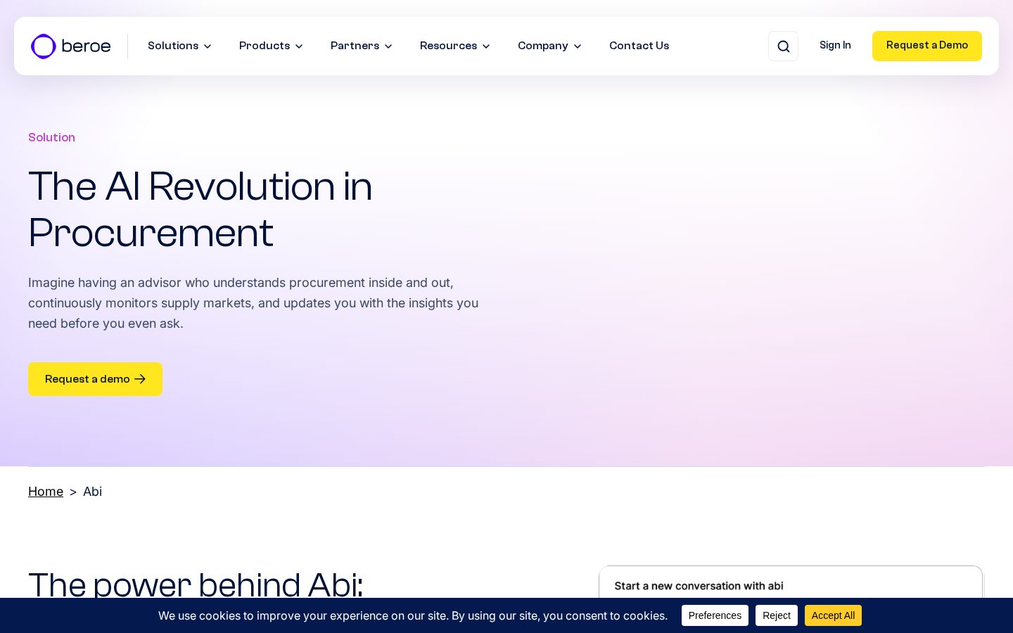 Abi AI Assistant Homepage