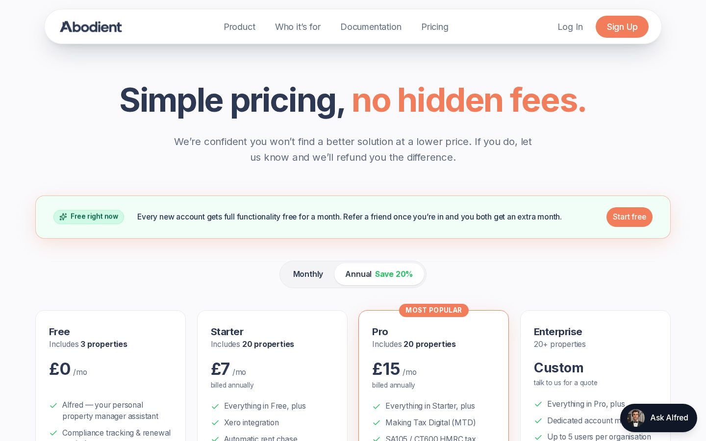 Abodient Pricing