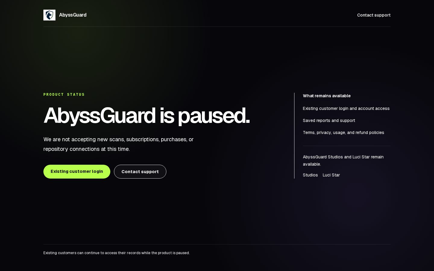 Abyssguard Studios Homepage