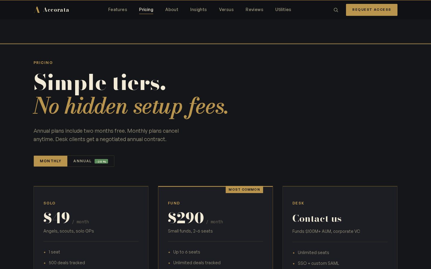 Accorata Pricing