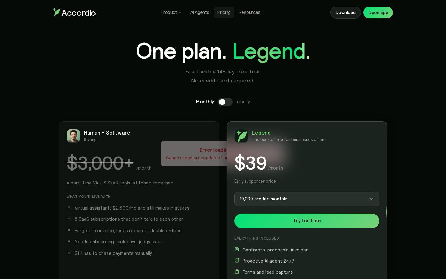 Accordio Pricing