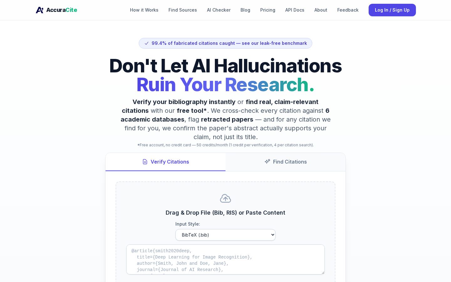 AccuraCite Homepage