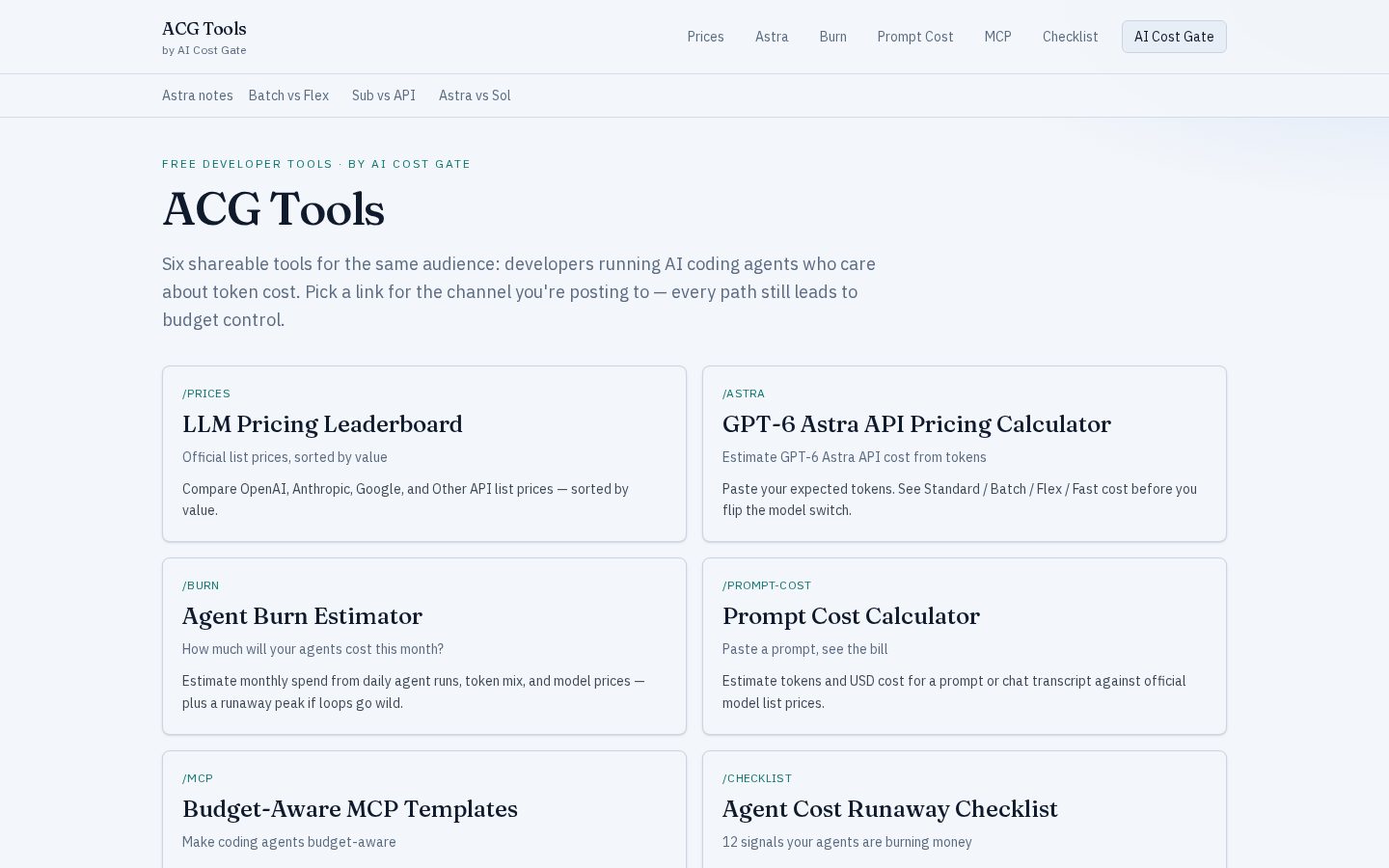 ACG Tools Homepage