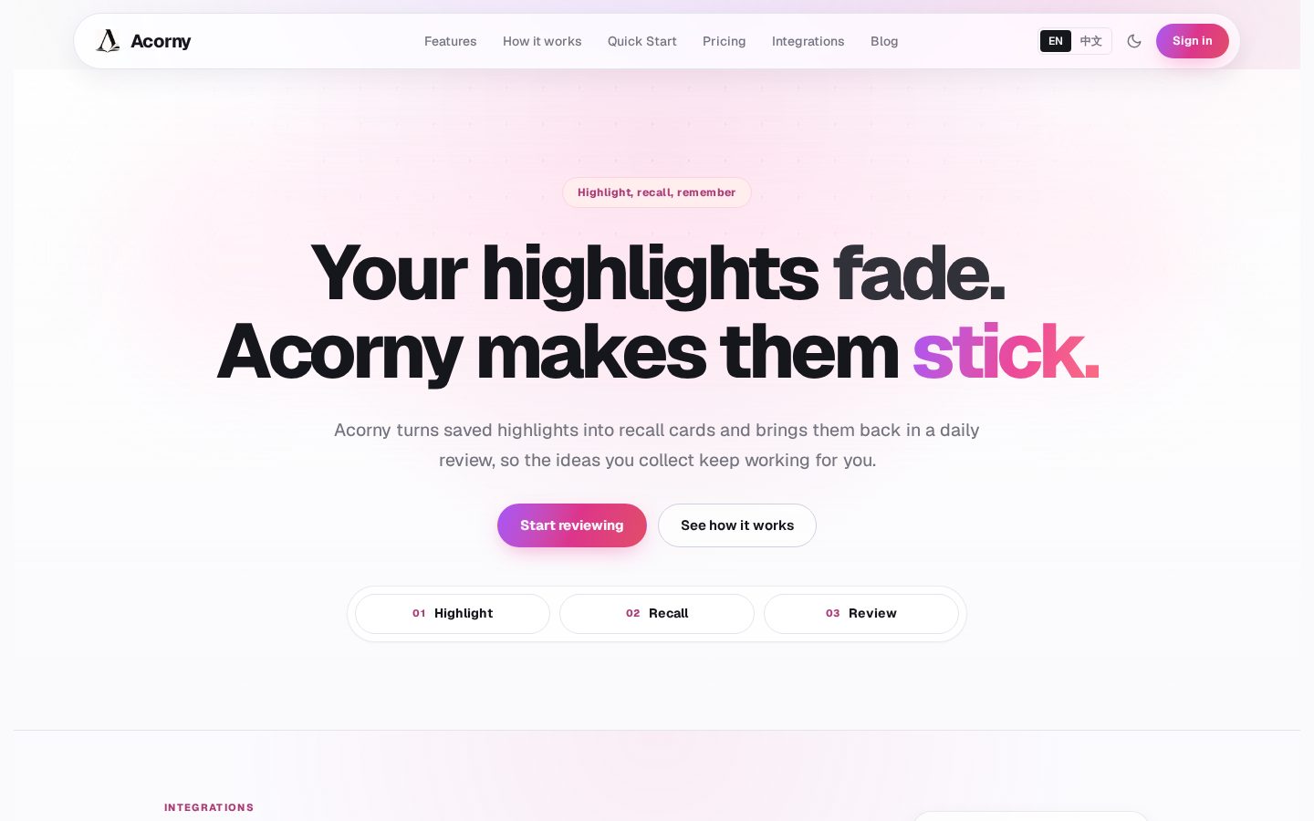 Acorny Homepage