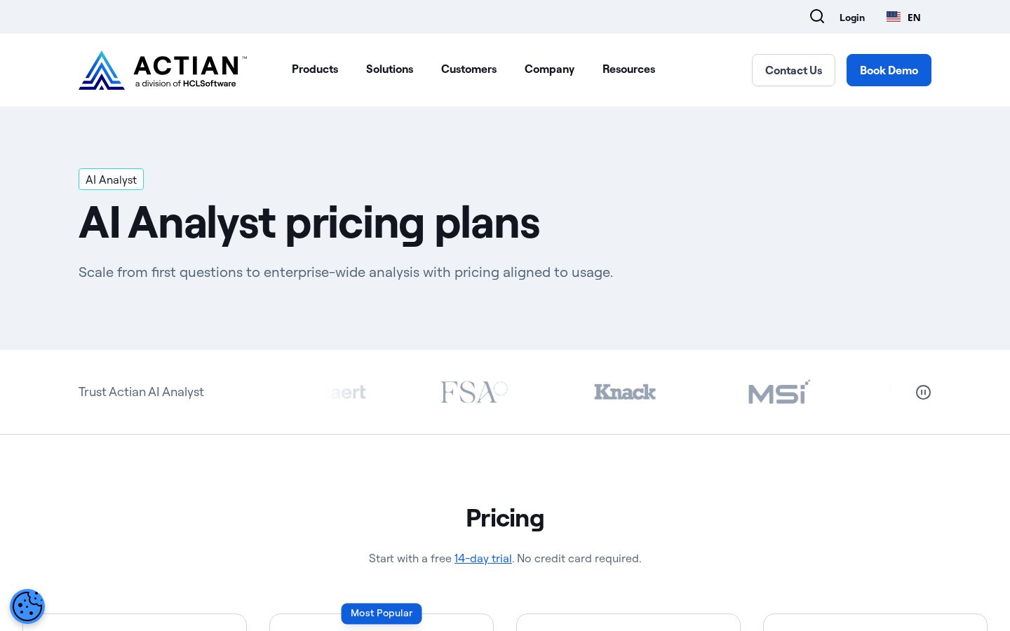 Actian VectorAI DB Pricing