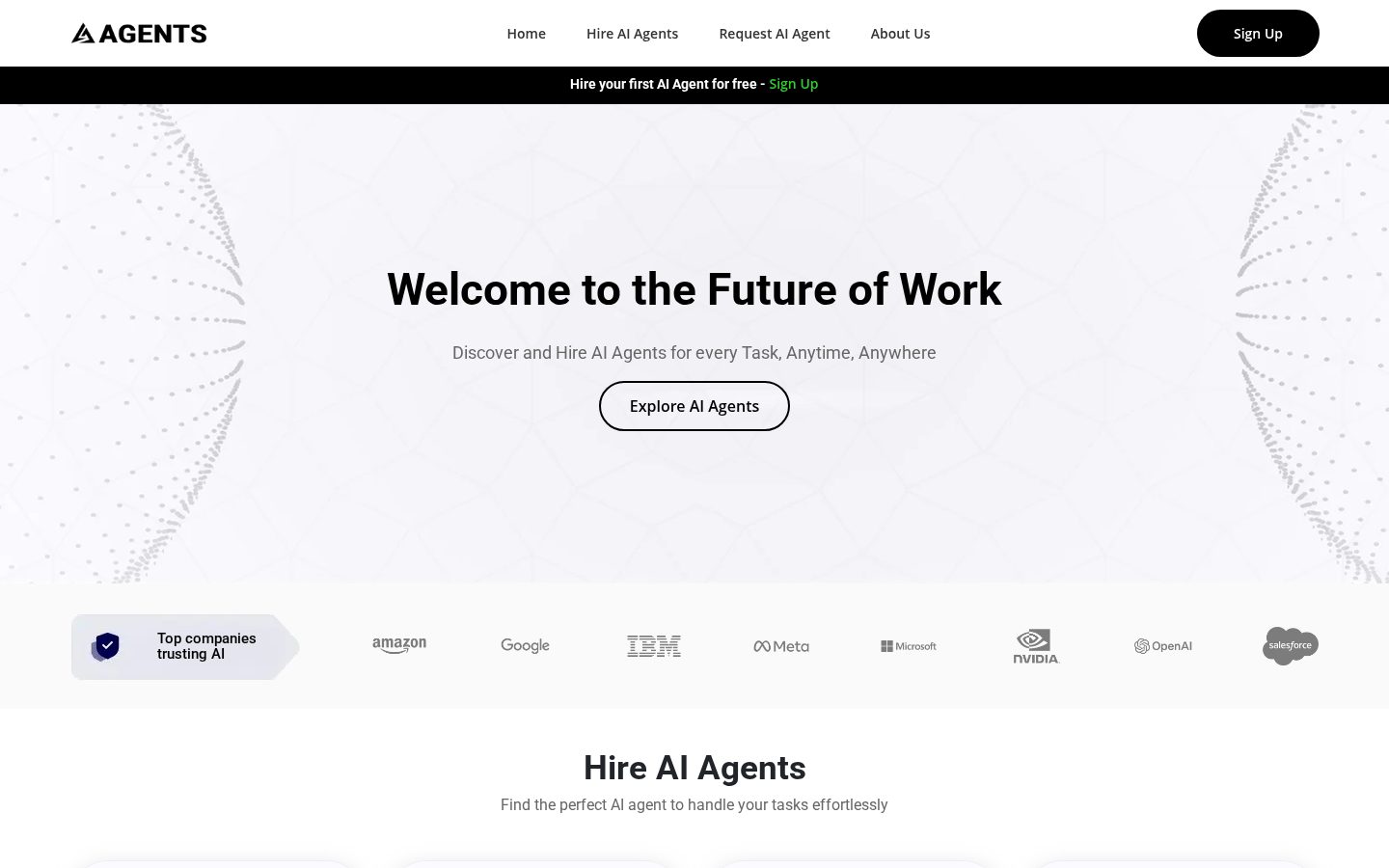 ActionAgents AI Homepage