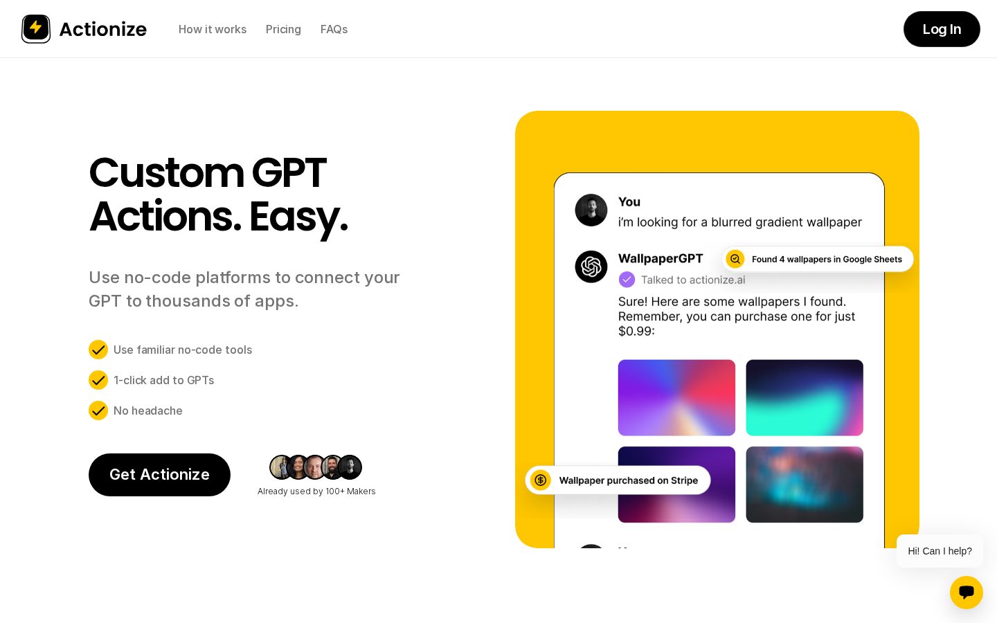 Actionize Homepage