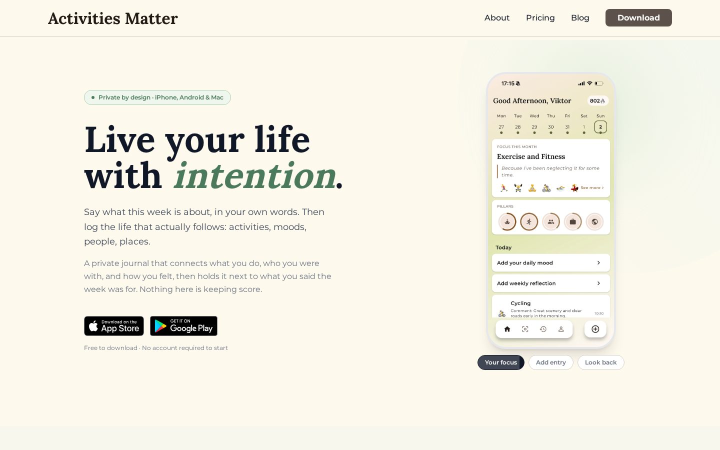 Activities Matter Homepage