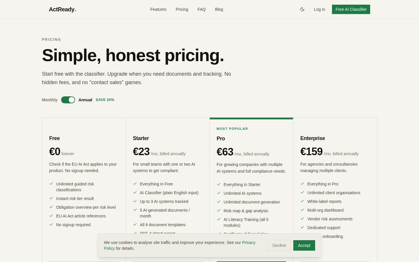 ActReady Pricing