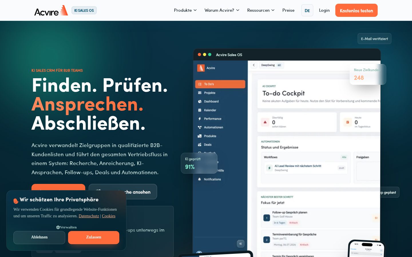 Acvire Homepage