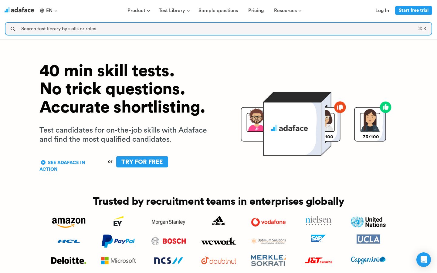 Adaface Homepage