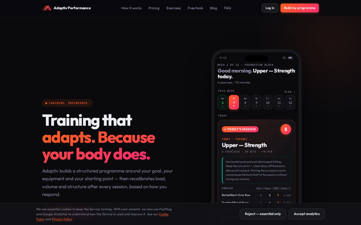 Adaptiv Performance Homepage