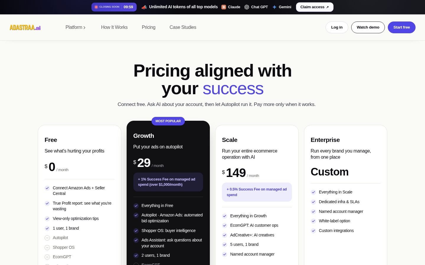 AdAstraa Ai Pricing