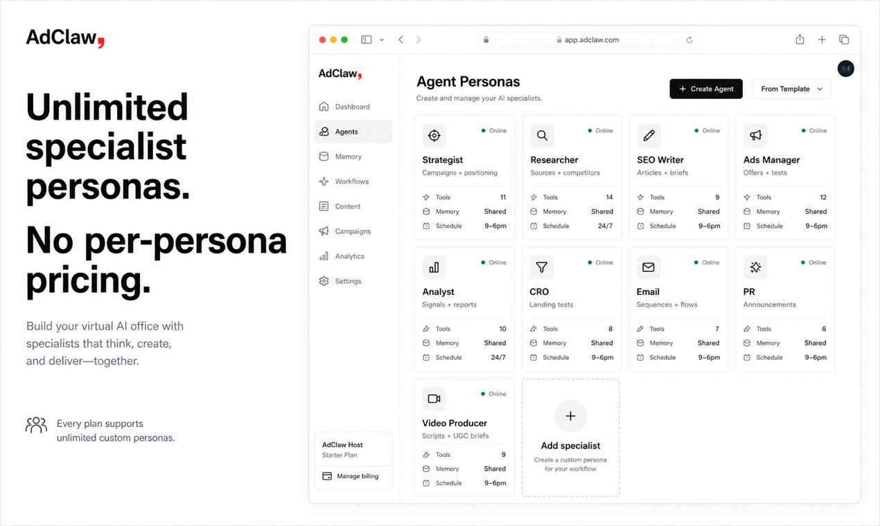 AdClaw Homepage